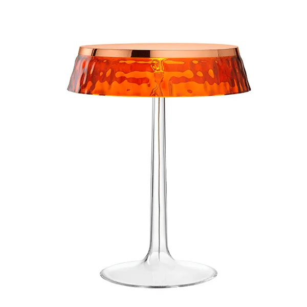 Flos Bon Jour Lámpara de mesa Cuerpo de cobre y pantalla ámbar