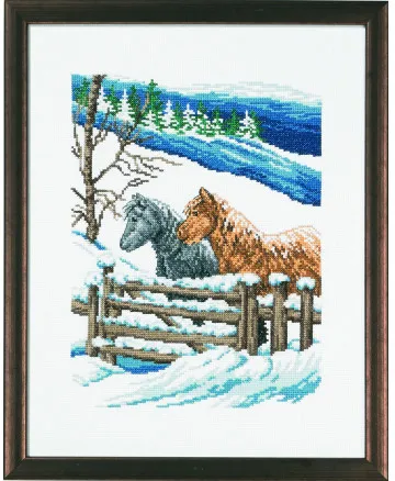 Permin Kit de Bordado Cuadro Winterfolden 29x37cm