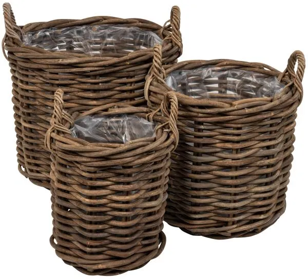 Juego de cestas redondas con asas