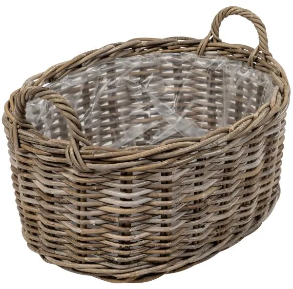 Cesta ovalada con asa 60x47x28cm