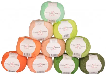 Infinity Hearts Rose 8/4 Paquete de hilo 26 Tonos naranjas y verdes - 10 uds - Tonos naranjas y verdes